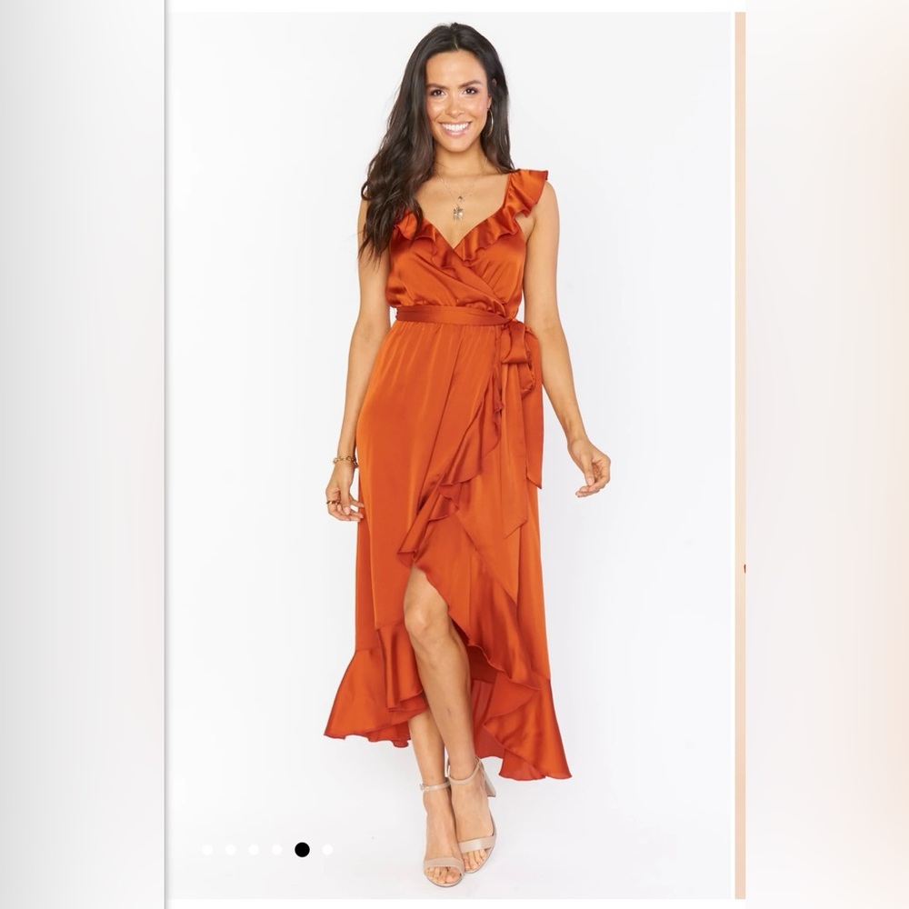 Show Me Your Mumu Samantha Ruffle Dress Burnt Orange, nwot